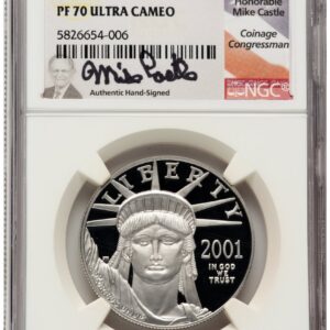 2001-W Modern Bullion Coins (2001-W Proof Platinum Eagle 1 oz Mike Castle)