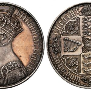 World Coins ("GREAT BRITAIN. Victoria. (Queen, 1837-1901). 1847 AR Gothic Crown. NGC PF61. Royal Mint. Edge: UN DECIMO. VICTORIA DEI GRATIA BRITANNIAR. REG: F:D. Crowned bust left / TUEATUR UNITA DEUS, ANNO DOM MDCCCXLVII. Crowned shields of England, Scotland and Ire)