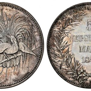 World Coins ("GERMAN NEW GUINEA. 1894-A AR 5 Mark. NGC PF63. Berlin. Denomination and date in palm wreath / Bird of Paradise. KM 7; Jaeger 707; Dav.-429. Please use this link to verify the NGC certification number <a href=""https://www.ngccoin.com/certlookup/4254509)