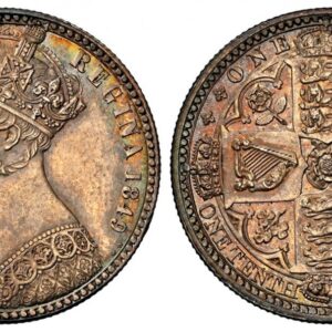 World Coins ("GREAT BRITAIN. Victoria. (Queen, 1837-1901). 1849 AR ""Godless"" Florin, Two Shillings. NGC MS63. Edge: Milled. VICTORIA REGINA. Crowned bust left, with W.W. behind bust within linear circle / Crowned shields of England, Scotland and Ireland in cross fo)