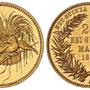 World Coins ("GERMAN NEW GUINEA. 1895-A AV 20 Mark. NGC MS63. Berlin. Denomination and date in palm wreath / Bird of Paradise. KM 9; Jaeger 709; Fr.-1. From a reported mintage of just 1,500 pieces for both Proof and Business Strikes. Please use this link to verify )