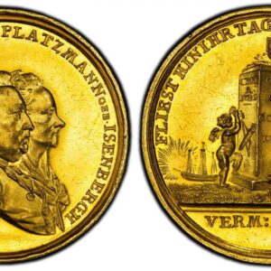 World Coins ("GERMAN STATES. Lubeck. 1789 AV Medal of 10 Ducats Weight. PCGS MS61PL (Prooflike). By Krüger. 41.43mm. 34.70gm. Conjoined busts, right; signed below truncation / Allegorical figure of Mercury seated and facing left on a bale of goods before an inscribed)