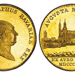World Coins ("GERMAN STATES. Bavaria. Maximilian IV, Josef. MDCCCXXI (1821) AV Ducat. PCGS MS62PL (Prooflike). Munich. Edge: Milled. 3.45gm. MAXIMILIANUS IOSEPHUS BAVARIAE REX. Head right / AVGVSTA NEMETVM// EX AVRO RHENI/ MDCCCXXI. City view of Speyer. Unlisted in K)