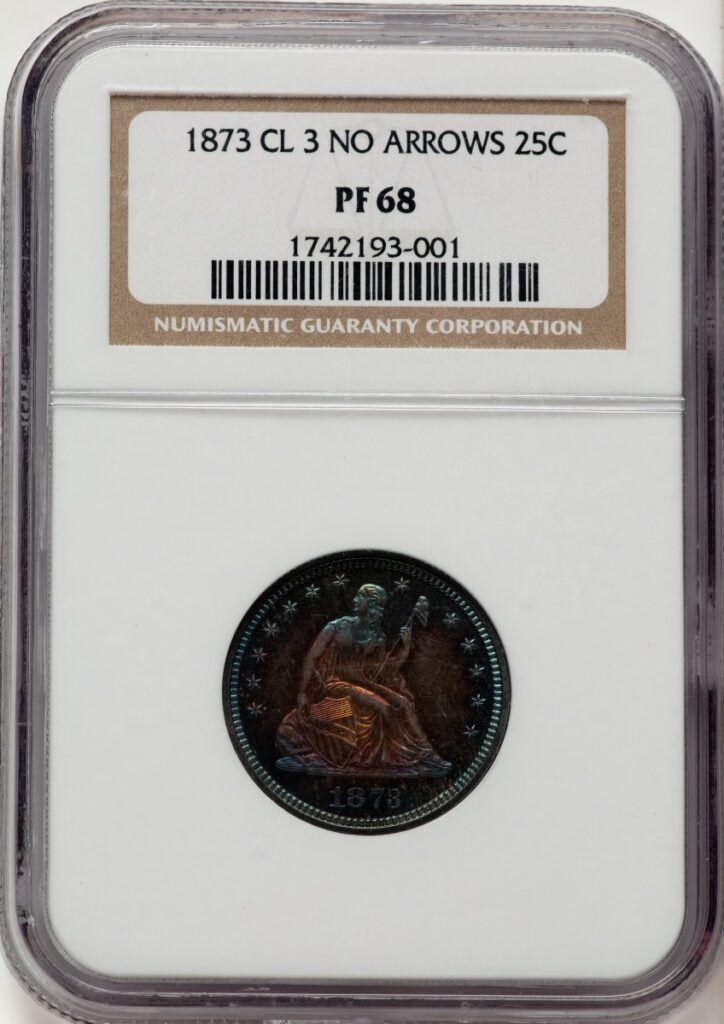 1873 Proof Seated Quarters (1873 No Arrows)