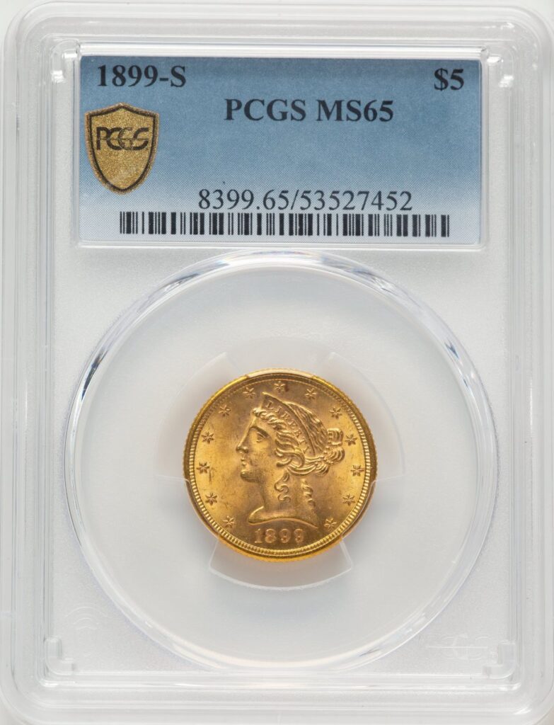 1899-S Liberty Half Eagles (1899-S $5 PCGS Secure Blue Gradient)